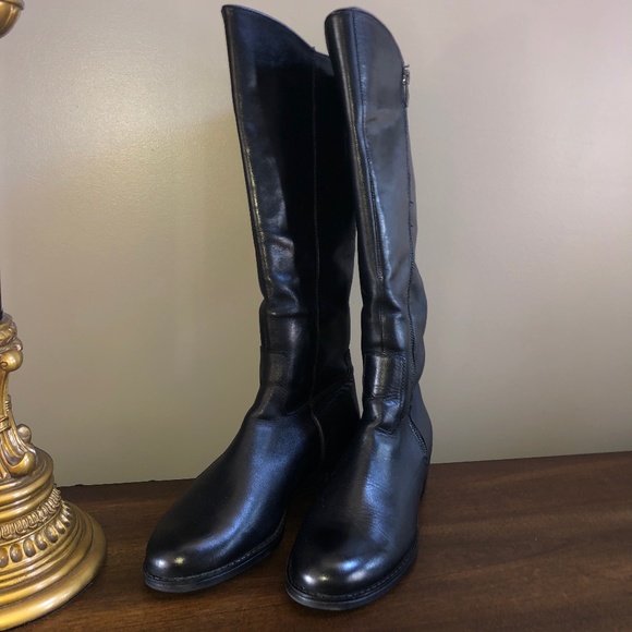Franco Sarto Leather Cecilia Black Size 9 Boots - Picture 4 of 10